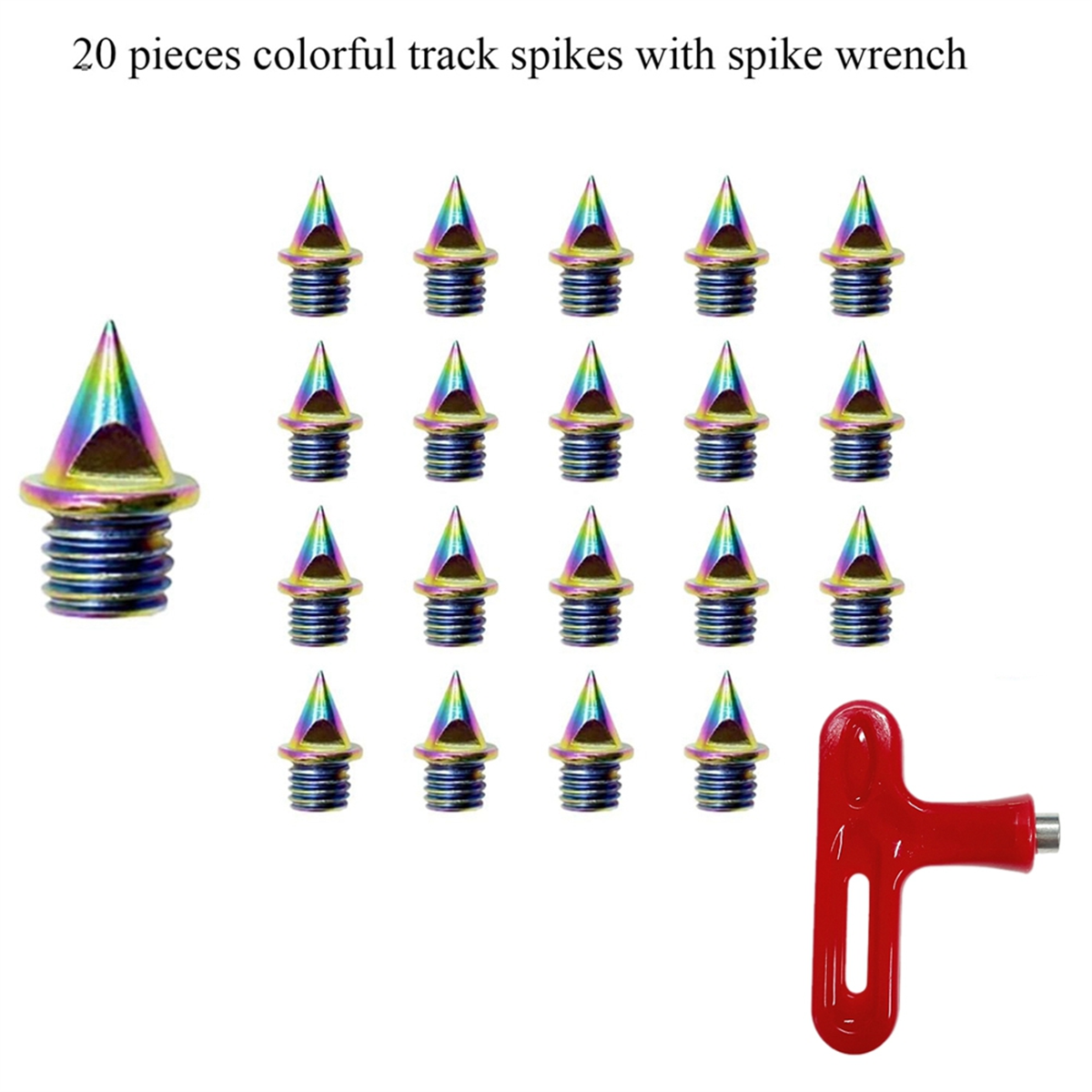 20PCS 1/4 Inch Track Country Spikes with Track Spike Wrench