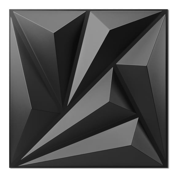 20PCS 11.8'' x 11.8'' 3D Wall Panels for Interior Wall Decor,Black Diamond Textured Accent PVC Wall Paneling for Gaming,Living Room,TV Wall Background,19.3sq.ft.
