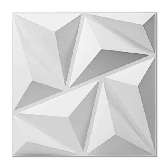 20PCS 11.8'' x 11.8'' PVC 3D Wall Panel Diamond for Interior Wall Décor in White, Wall Decor PVC Panel, 3D Textured Wall Panels