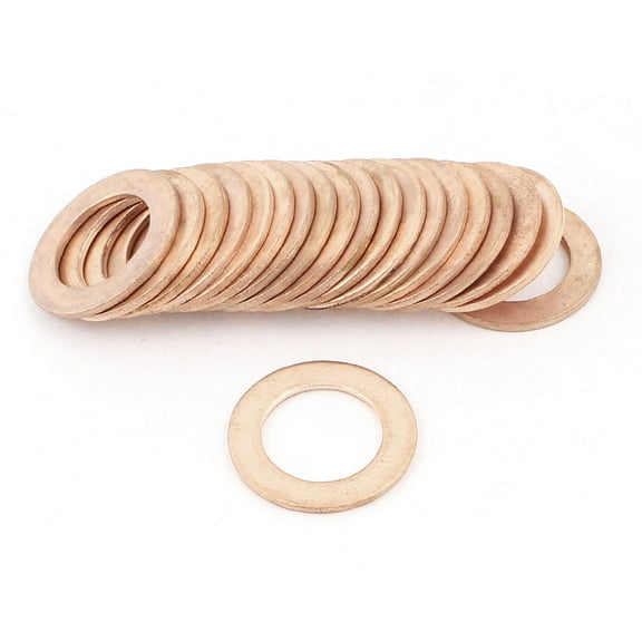20PCS 16mm OD 10mm ID 1mm Thick Copper Washer Flat Ring Oil Brake Line Seal