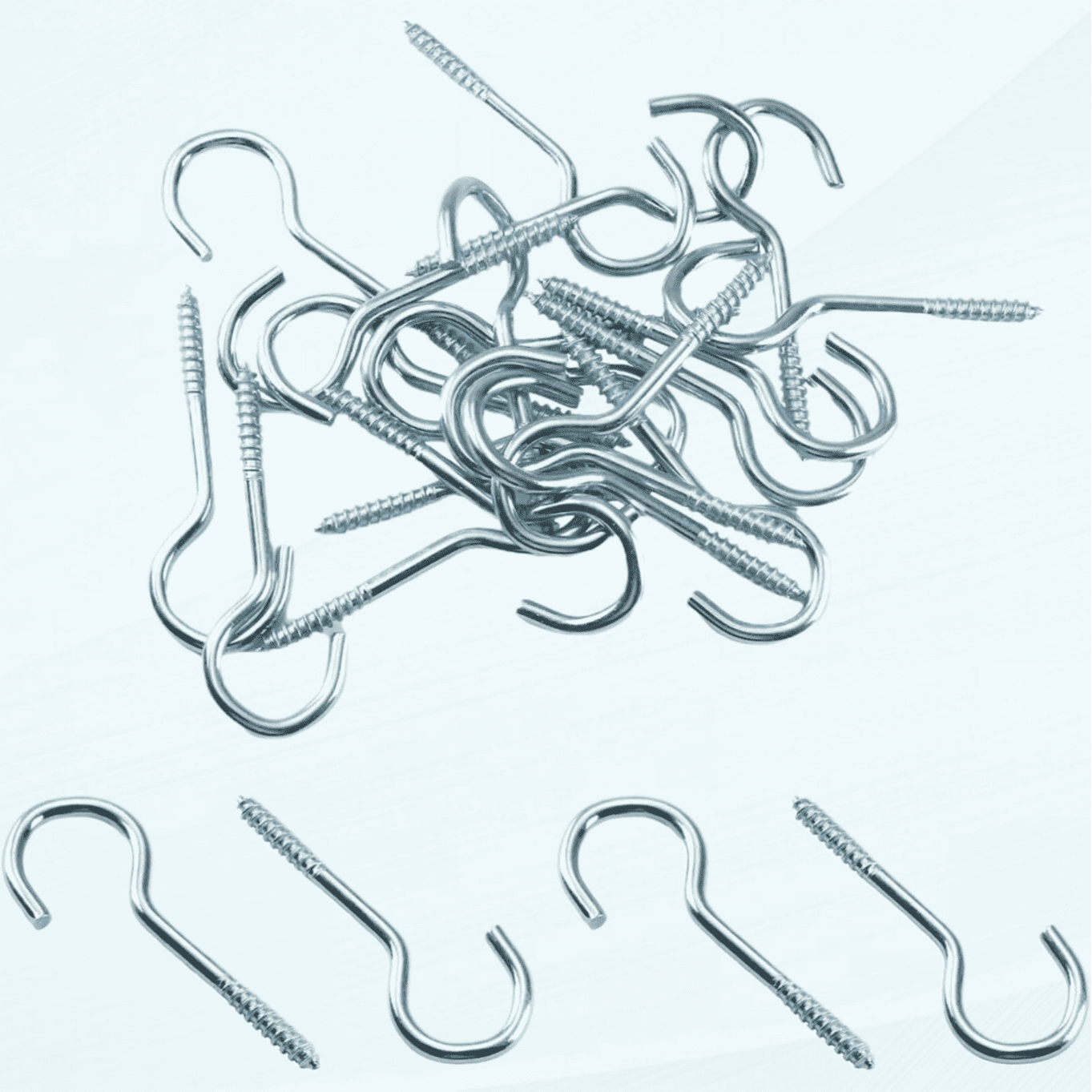 SISI UK Heavy Duty 25mm Screw In Eye Bolt Hooks Stainless Steel Plated Eye Screws For Picture Frame Vine Loop Hook Wall Hanger Anti-Rust Hammock Hooks For Tie-Downs Pack Of 100 - View #12