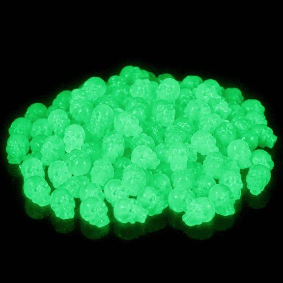 20PCS 2026 New Glow in the Dark Mini Skull Ornaments, Acrylic Halloween Skeleton Head Figurines, Vase Filler Trick Party