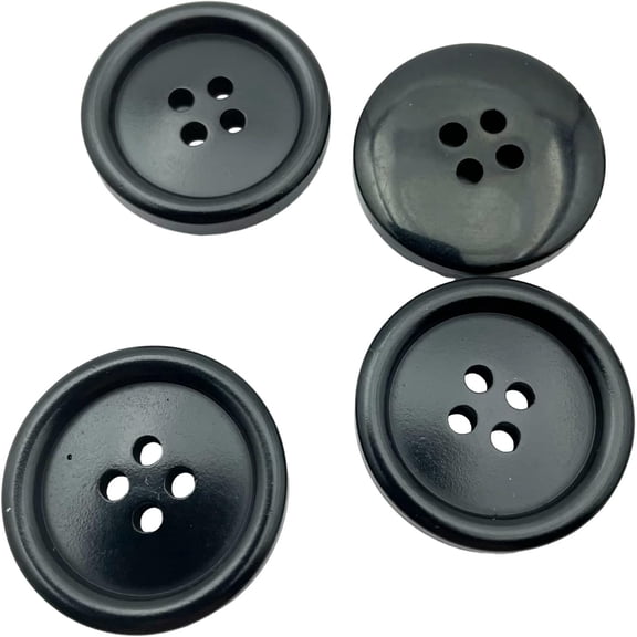 20PCS 25mm Black Buttons Large Resin Buttons for DIY Sewing Tailor Crafts Coats Clothes Q4617