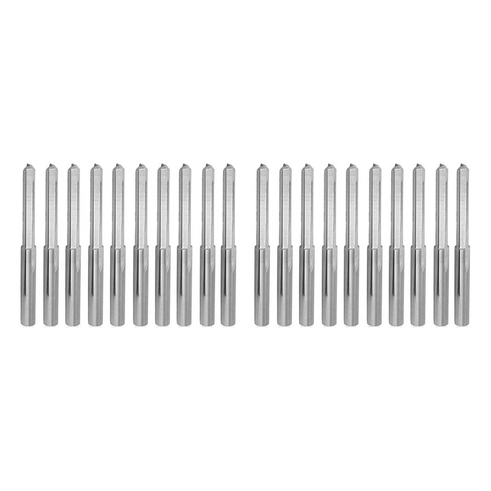 20PCS 3.175mm Dia. Edged Tungsten Steel Milling Cutter 2 CNC Cutting Straight Slot Bit, Flute Length 22mm