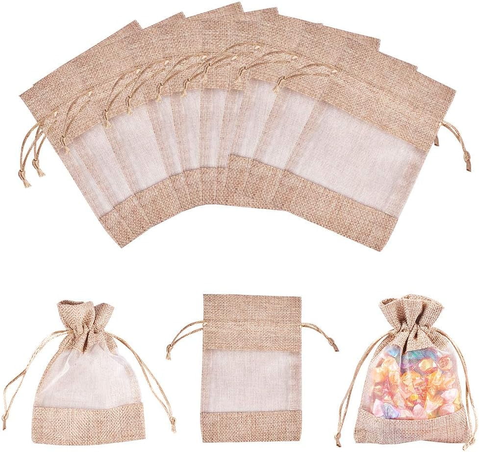 20PCS 3.9x5.5 Cotton Organza Bags Cotton Woven Drawstring Closure Bags with Drawstring Wedding Party Favor Jewelry Gift Bags Pouches Tan Walmart