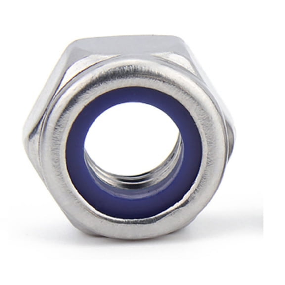 (20PCS)304 Stainless Steel Nylon Lock Up Hexagonal Nut,Internal thread M6, thickness: 6mm, border distance: 10mm.