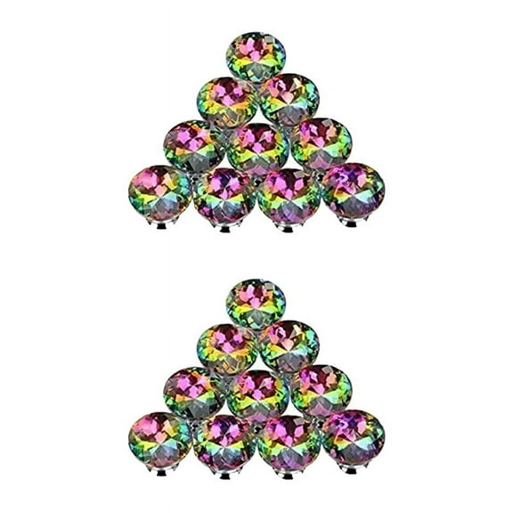 20PCS 30MM Colorful Crystal Knobs Glass Cabinet Knobs Drawer Pulls Handle for Home Cabinet Drawer and Dresser
