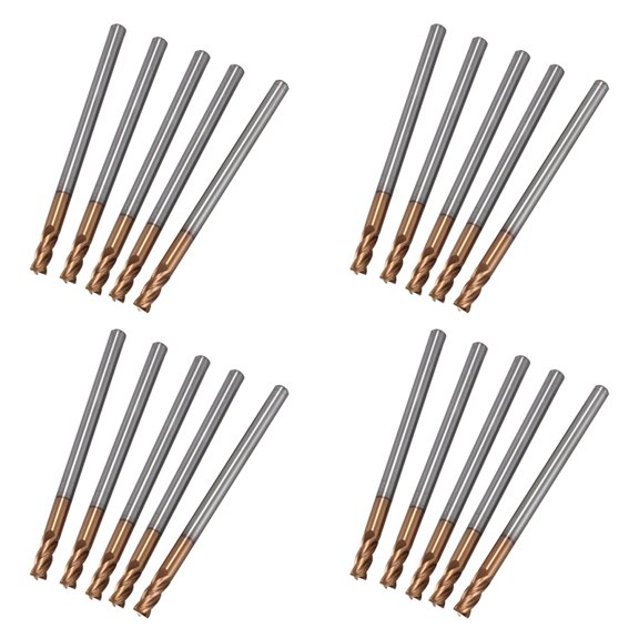 20PCS 3mm Solid Carbide Endmills Endmill D3X8XD4X50L 4Flute Side Milling Slotting Profiling Face Mill Standard Length