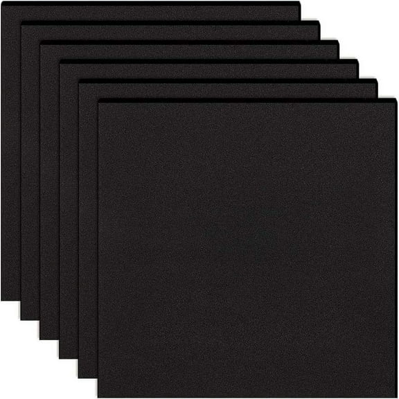 20PCS 3mm Thick Square Adhesive Foam Sheet 6.3x6.3" Insulation Foam for Vase Decor Containers and Furniture Protection Black DIY