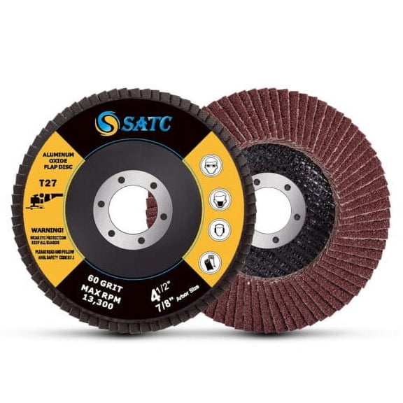SATC 20PCS 4-1/2" Flap Disc 60 Grit A/O T27 Angle Grinder Sanding Grinding Wheels 4.5