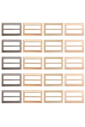 20PCS 4 Colors 1.2 x 0.8 Inch Metal Slide Buckles Tri Glide Strap Hardware Clasp Flat Alloy Belt Buckles Adjus Sliders Replacement
