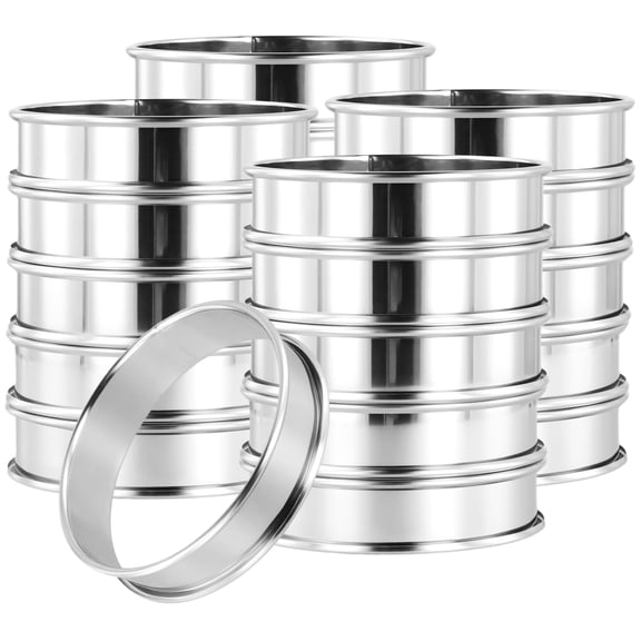 20PCS 4 Inch Stainless Steel Muffin Rings Cookie Baking Rings for Pie, Cake, Muffin, Fried Eggs