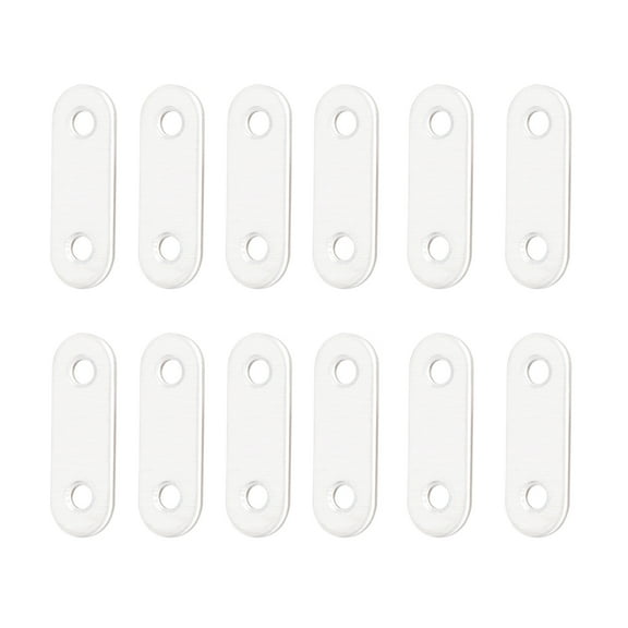 20PCS 47mm Stainless Steel Straight Braces Silver Metal Bracket Set