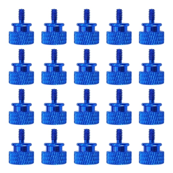 20PCS 6-32 Thread Anodized Aluminum Thumbscrews, Computer Case Thumb Screws for PC Cover Power Supply PCI Slots HDD DIY Modification, Blue