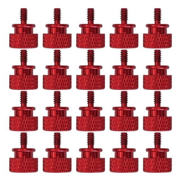 20PCS 6-32 Thread Anodized Aluminum Thumbscrews, Computer Case Thumb Screws for PC Cover Power Supply PCI Slots HDD DIY Modification, Red