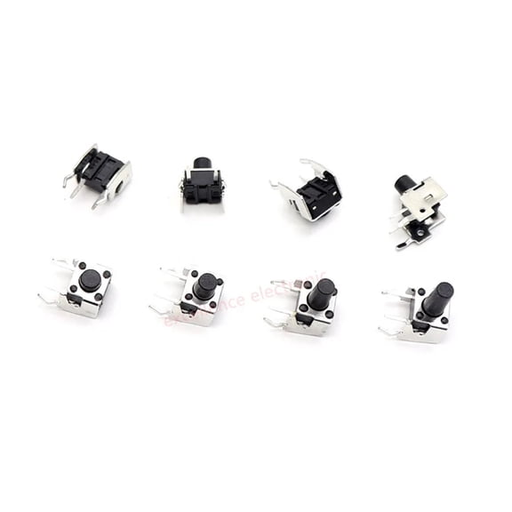 20PCS 6X6 Series Tact Switch 6*6*4.3/5/6/7/8/9/10mm Pins 2/4 Feet Horizontal Bracket Push Button Switch DIP PCB Micro/key Switch