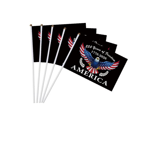 20PCS 8.27 x 5.51 Inch USA 250 Years Handheld Flags with PP Pole Patriotic Waving Flags for Parade Festival Party Decor, America 250th Anniversary Merchandise