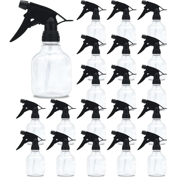 20PCS 8 oz Spray Bottle Clear Plastic Spray Bottles with Adjustable Nozzle Empty Plastic Spray Bottles Bulk Water Spray Bottle Clear Empty Spray Bottles for Kitchen,Beauty, Hair and Cleaning