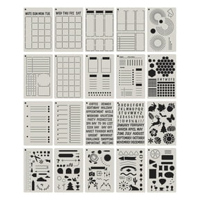 Giaone 20Pcs Journal Stencils Graffiti Drawing Template for Kid DIY Diary Planner
