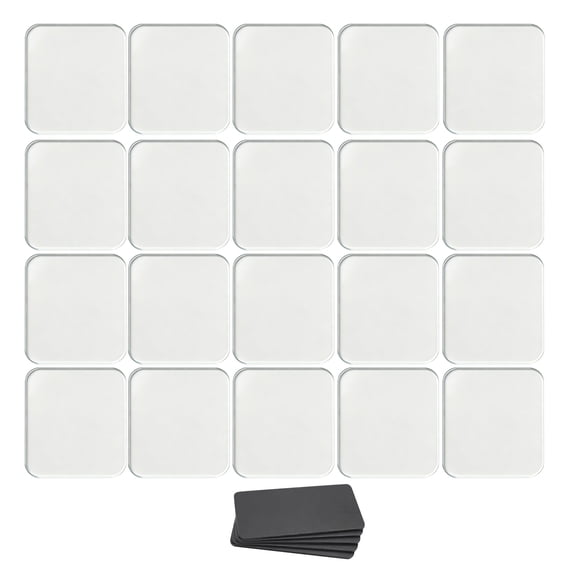 20PCS Acrylic DIY Fridge Magnets Clear Picture Square Photo Frames Craft Set for Home Classroom Office Cabinet Display Decoration