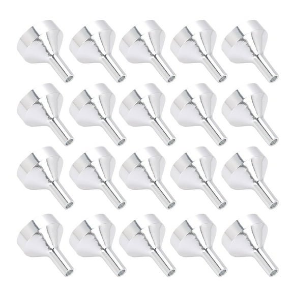 20PCS Aluminum Funnel Cosmetics Perfume Funnel Separating Mini Funnel Portable Makeup Tools for Perfume Essential Oils Lab Bottles