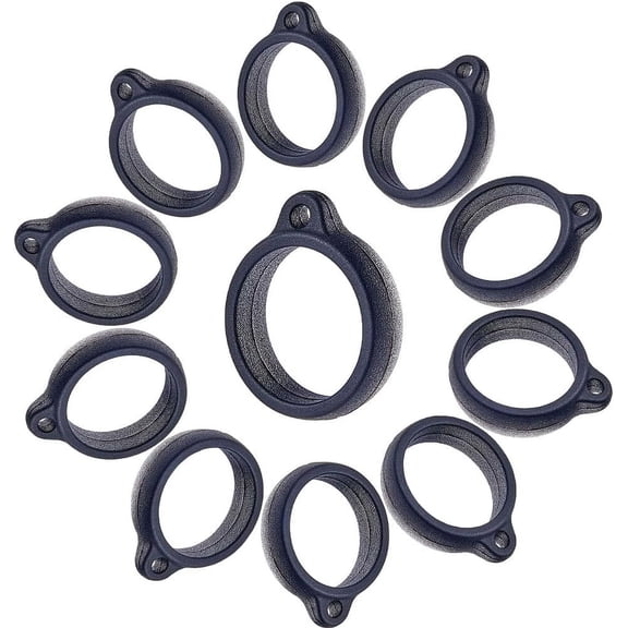 20PCS Anti-Lost Silicone Rubber Rings 20mm Diameter Black Non-Lost O Rings Multipurpose Adjustable Holder Pendant for Necklace Lanyard Pens Device Keychains Office Supplies Black