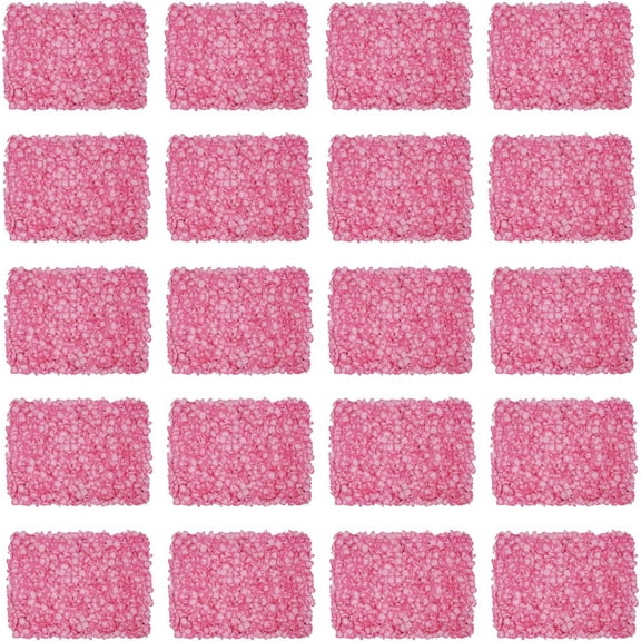 20PCS Artificial Flower Wall Screen Panel, 24'' x 16'' Flower Wall Mat Silk Romantic Floral Backdrop Flower Wall Decor for Wedding, Party, Backdrop Stage Decor, Picture Background (Dark Pink)
