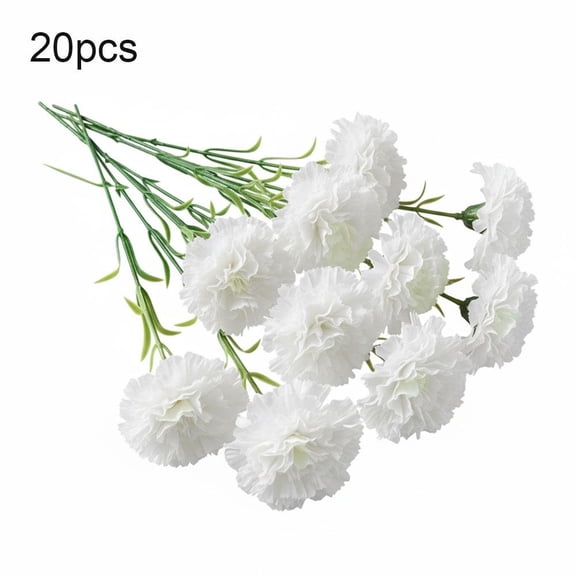 20PCS Artificial Flowers Carnation Flower, Silk Carnations Flower Bouquets, Office Decoration, For Wedding, Garden Tabl