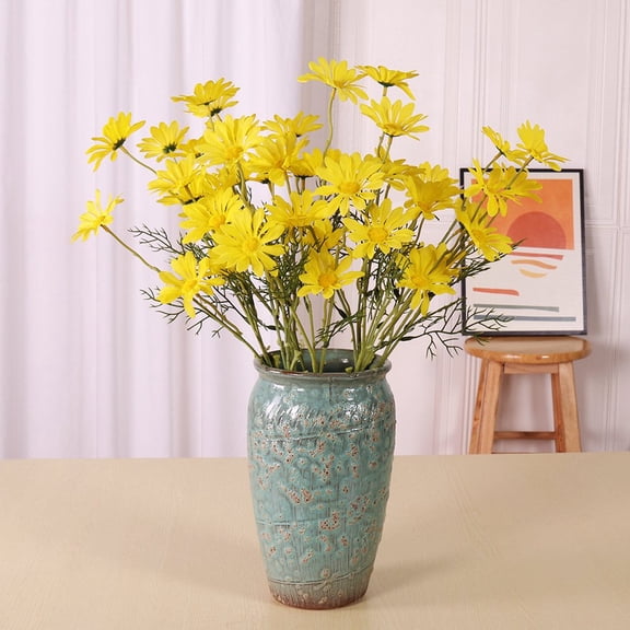 20PCS Artificial Flowers Multicolor Artificial Daisy Flowers UV Resistant Outdoor Fake Wildflowers with Stems Faux Greenery Shrubs Plants Arrangements for Home Garden Vase Decor