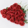 thumbnail image 1 of 20PCS Artificial Flowers, Silk Flower Realistic Roses Bouquet Long Stem Fake Flower for Home Decor Wedding Decoration(red), 1 of 14