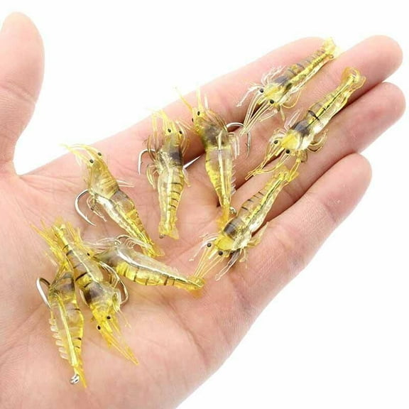 20PCS Artificial Grass Shrimp Soft Plastic Bait Tackle Floating Lures Fishing Lure