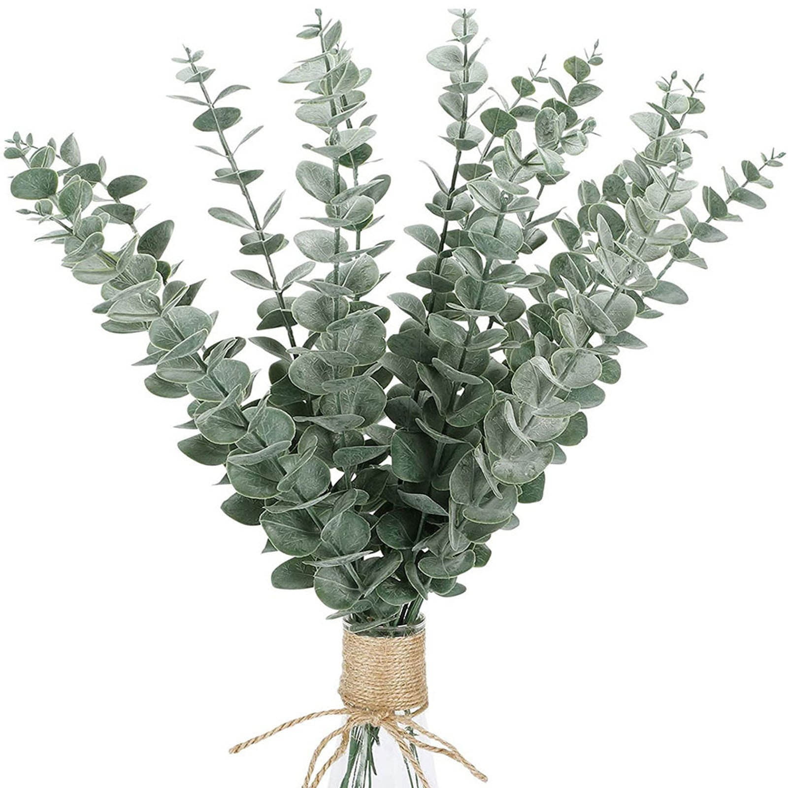 20PCS Artificial Leaves Stems Greenery Decor Branches Real For Floral