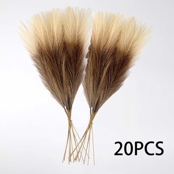 20PCS Artificial Pampas Grass Decor – 21.65" Fluffy Bohemian Reed Stems for Wedding, Home, Vase Arrangement (Hypoallergenic, No Shedding)
