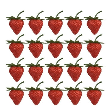 20pcs Cute Artificial Strawberry Decor - Mini Resin Fake Strawberries For Craft & Home Decor