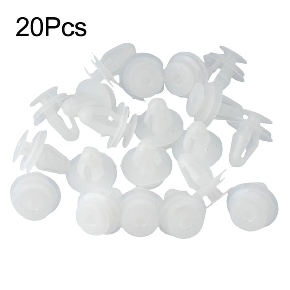 20PCS Auto Fastener Clips Plastic White Car Door Trim Panel Bumper Retainer Clips Rivet Fasteners Fit 9mm Car Bumper Clip