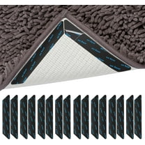 20PCS Black Rug Pad Non Slip Carpet Tape, Reusable Washable Cuttable and Spliced ​​Double-Sided Fixed Anti-Skid Corner Tape for Fixing Carpets on Tiles Hardwood Floors in Homes and Hotels