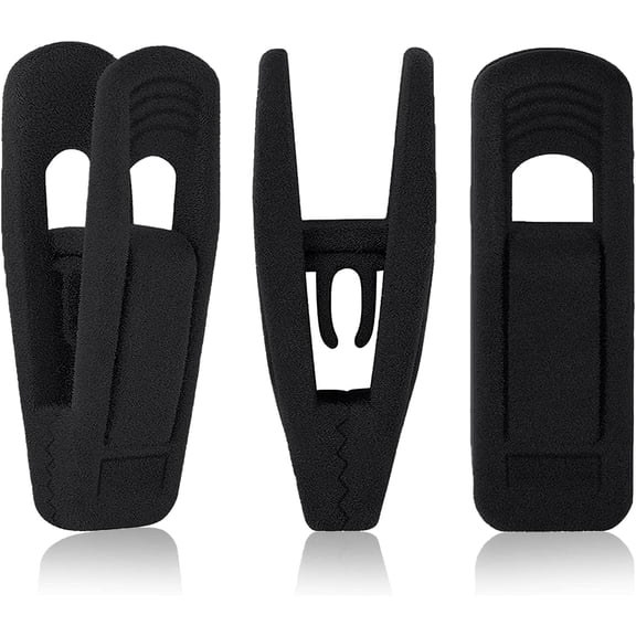 20PCS Black Velvet Hanger Clips, Non-Slip Strong Finger Flocked Clips for Thin Velvet Hangers Suit Pants Trousers Skirt (Black)