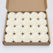 20PCS/Box Satin Ribbon Artificial Rose Flowers Heads for Wedding Festival Decoration DIY Material