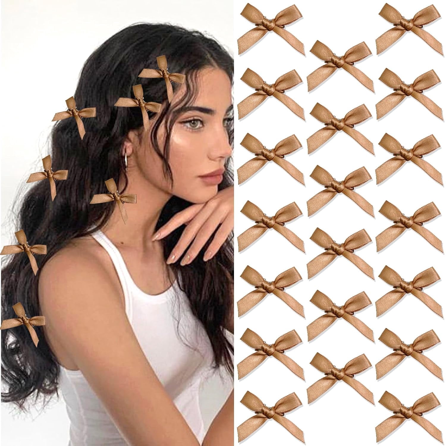 Brown Polka Dot Hair Clips | Used Cute Silver Bow Accent Alligator Barrettes Amazon.com : 8pcs Silver Bow Hair Accessories - Cute & Cool  main image 3