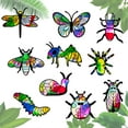 thumbnail image 1 of 20PCS Butterfly Stained Glass Paper Suncatcher Dragonfly Snail Bee DIY Suncatcher Kit with 32PCS Tissue Paper, 1 of 8