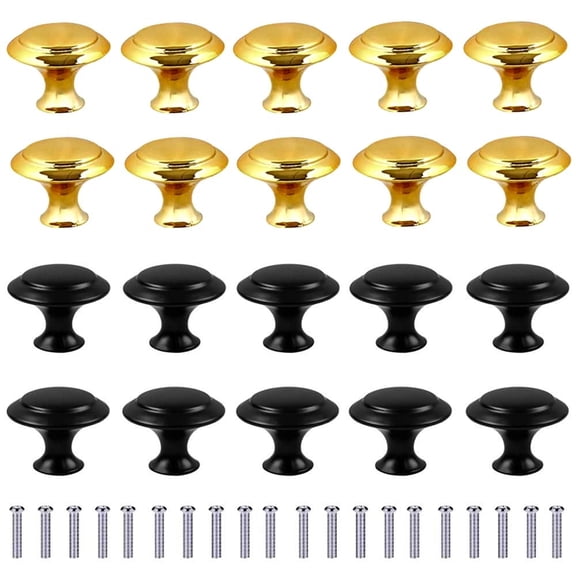 20PCS Cabinet Knobs and Handles Set Stainless Steel Round Drawer Pulls Modern Hardware for Kitchen Dresser Cupboard
