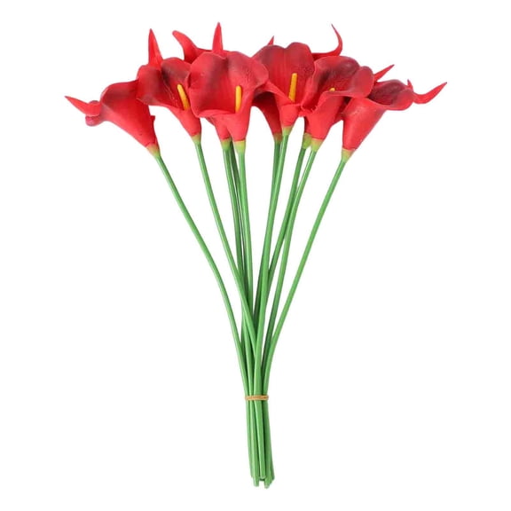 20PCS Calla Lily Artificial Flowers,13.8" Real Touch Long Stem Calla Lillies for Indoor Wedding Office Home Decor(C)
