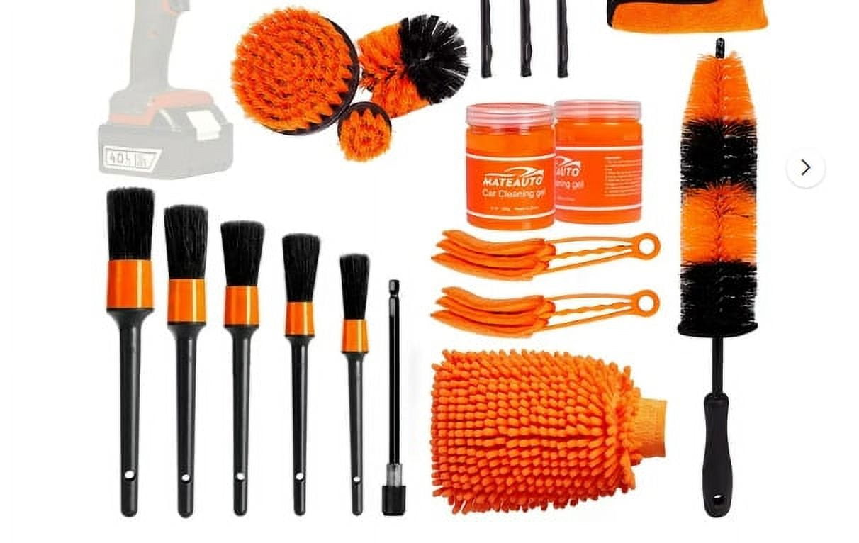20PCS Car Detailing Brush Set,Car Detailing Kit Interior Cleaner,Car Interior Detailing Kit & Car Wash Kit with Cleaning Gel and Boar Hair Detail Brush for Leather ,Dashboard,Air Vent, Wheel,Car Detai