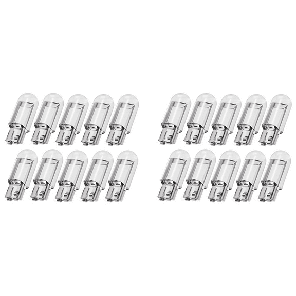20PCS Car LED T10 W5W COB Reading Dome Lamp Marker Light Wedge Lights License Plate Bulbs 168 194 192 DC 12V White