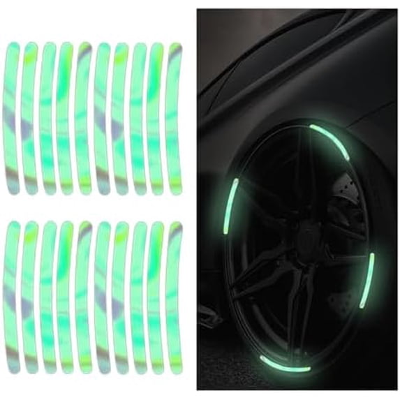 20PCS Car Wheel Stripe Reflective Stickers, Car Wheel Night Safety ...
