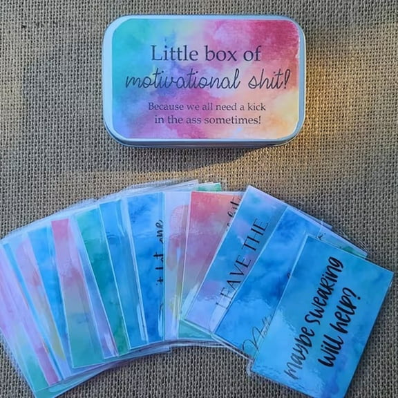 20PCS Cards Motivational Quotes Funny Positive Encouragement Motivation Cards Gift Little Box