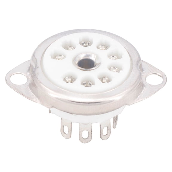 20PCS Ceramic B9A Silver-Plated 9Pin Vacuum Tube Socket Panel Chassis Mount for ECC81 ECC82 ECC83 EL84 6922 Vacuum Tube