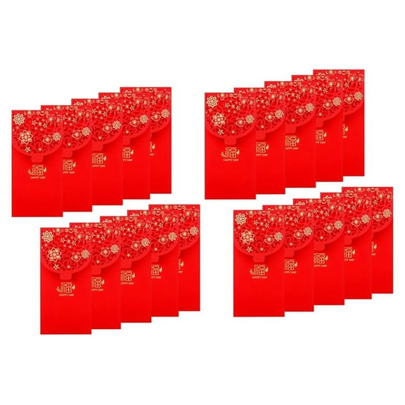 20PCS Chinese New Year Red Envelopes Lucky Money Envelopes Spring Festival Red Packet for New Year Wedding (7X3.4 Inch)