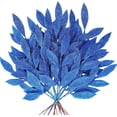 thumbnail image 1 of 20PCS Christmas Artificial Leaves,Glitter Blue Fake Floral Spray Picks Branches Twig for Xmas Tree Wreath Wedding Bouquet Decoration, 1 of 8