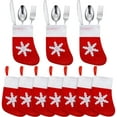 thumbnail image 1 of 20PCS Christmas Sock Tableware Bags Silverware Holders Xmas Dinnerware Decorations Mini Christmas Stockings Santa Spoon Fork Storage Bags for Xmas Dinner, 1 of 6